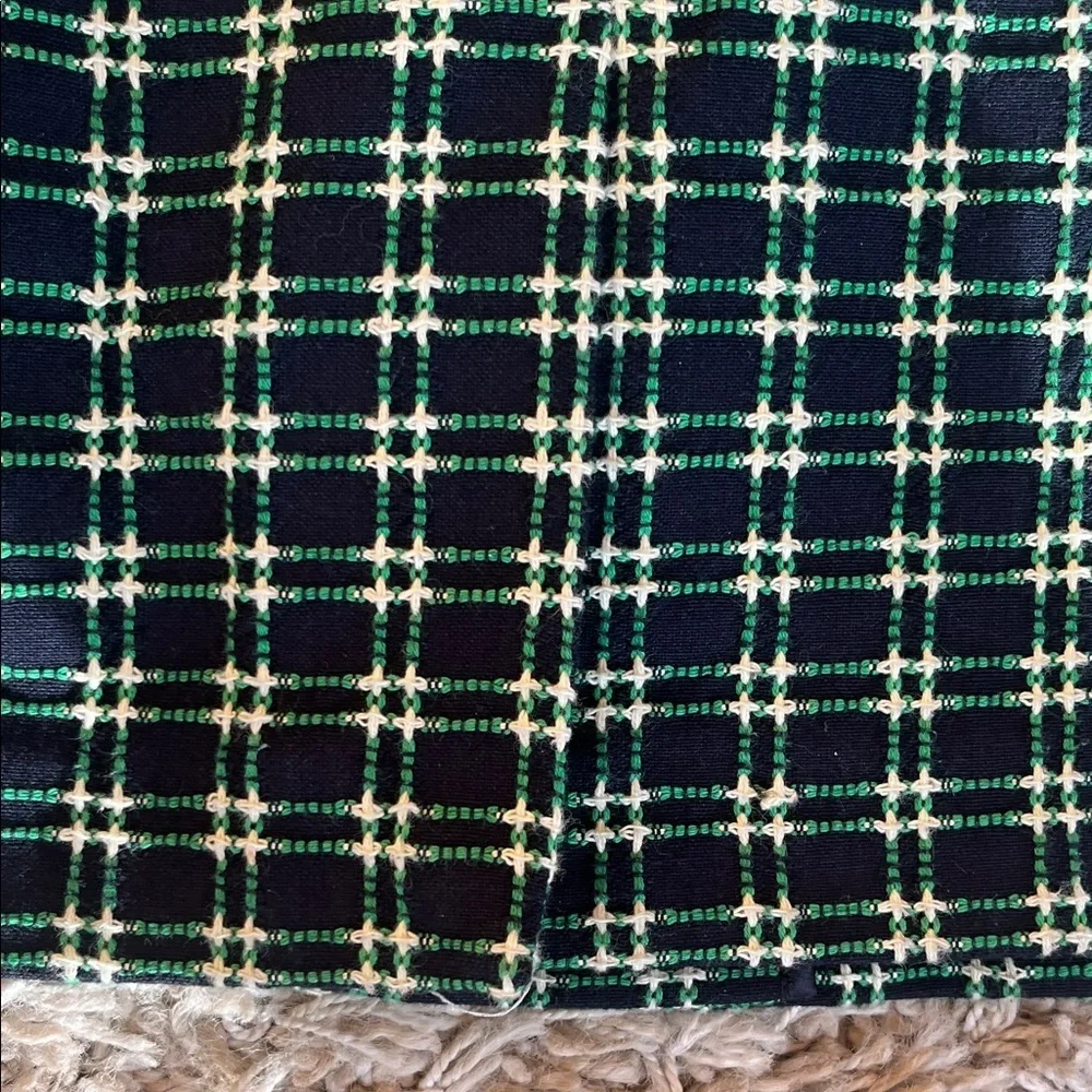 J. Crew Navy, Green & Cream Textured Plaid Blazer - Size 14